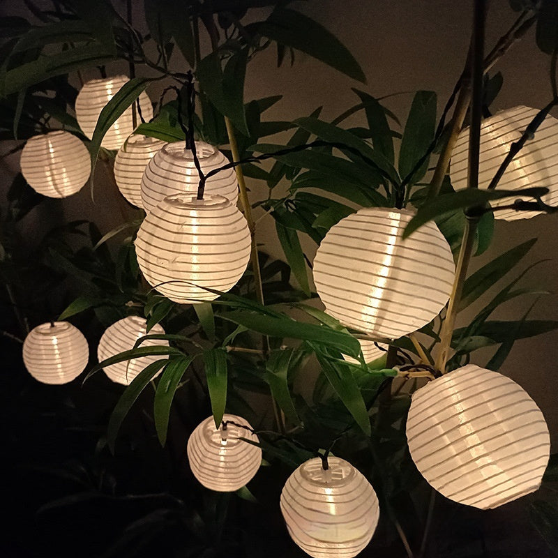 Solar Fabric Lighting Chain Colorful Lantern Atmosphere Decoration String