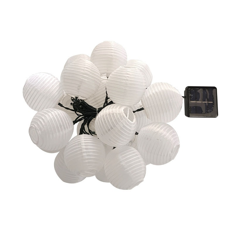 Solar Fabric Lighting Chain Colorful Lantern Atmosphere Decoration String